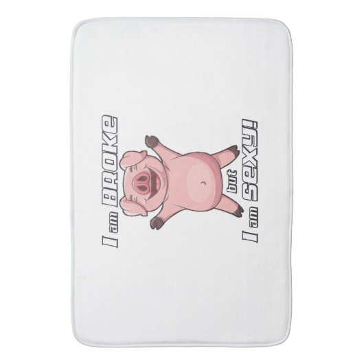 Funny Pig Broke Sexy - Bath Mat (Voorkant Verticaal)