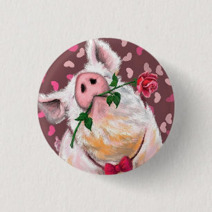 Funny Pig Button