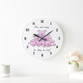 Funny Pig Cartoon Wall Clock Grote Klok (Huis)