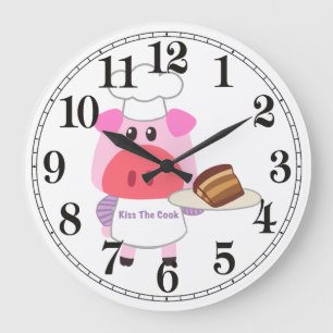 Funny Pig Chef Wall klok