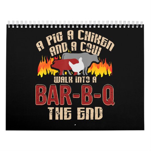 Funny Pig Chicken Cow Bar B Q Bq Chef Cookie Cook Kalender (Hoes)