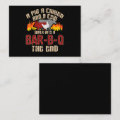 Funny Pig Chicken Cow Bar B Q Bq Chef Cookie Cook Visitekaartje (Voorkant / Achterkant)