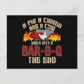 Funny Pig Chicken Koe Bar B Q Bq Chef Cookie Cook Feestdagenkaart (Voorkant)