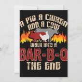 Funny Pig Chicken Koe Bar B Q Bq Chef Cookie Cook Feestdagenkaart (Voorkant)