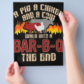 Funny Pig Chicken Koe Bar B Q Bq Chef Cookie Cook Flyer (Hand)