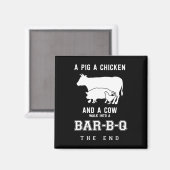 Funny Pig Chicken Koe verhaal van BBQ Master Roast Magneet (Voorkant / Achterkant)