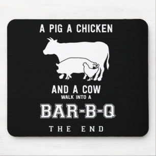 Funny Pig Chicken Koe verhaal van BBQ Master Roast Muismat