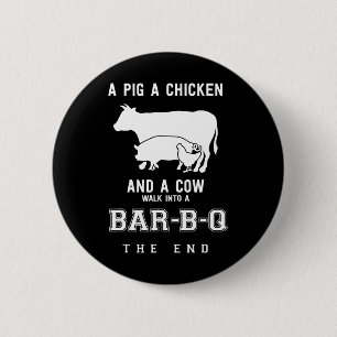 Funny Pig Chicken Koe verhaal van BBQ Master Roast Ronde Button 5,7 Cm