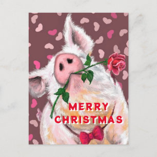 Funny Pig Christmas Kaart