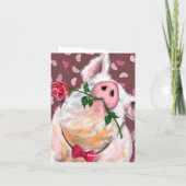 Funny Pig Christmas Kaart (Achterkant)