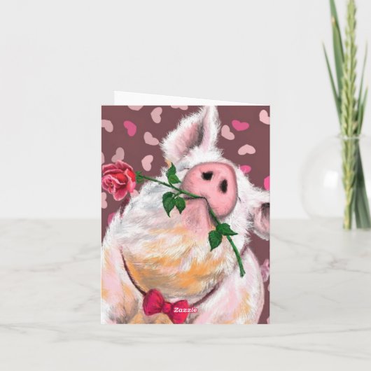 Funny Pig Christmas Kaart (Achterkant)