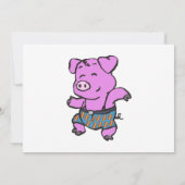 Funny Pig dansende cartoon | achtergrondkleur kiez Kaart (Achterkant)