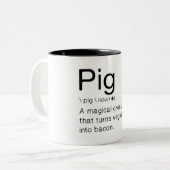 Funny Pig Definition Tweekleurige Koffiemok (Voorkant links)