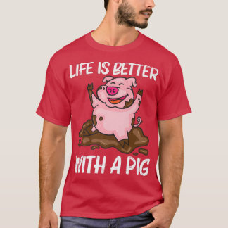 Funny Pig Design for Men Women Hog Farmer Boerderi T-shirt