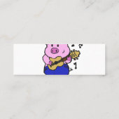 Funny Pig die gitaar speelt | achtergrondkleur kie Mini Visitekaartje (Achterkant)