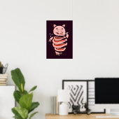 Funny pig die steaks zelf eet poster (Thuiskantoor)