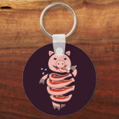 Funny pig die steaks zelf eet sleutelhanger (Voorkant)