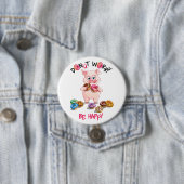 Funny Pig Donut Pun Button (In situ)