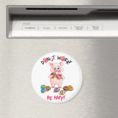 Funny Pig Donut Pun Magnet (Insitu (Vaatwasser))