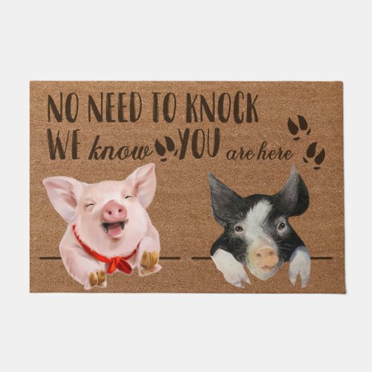 Funny Pig Doormat, Pig Lover Rug Gifts Deurmat (Voorkant)