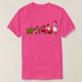 Funny Pig draagt kerstboomkostuum naar Santa An T-shirt (Design voorkant)