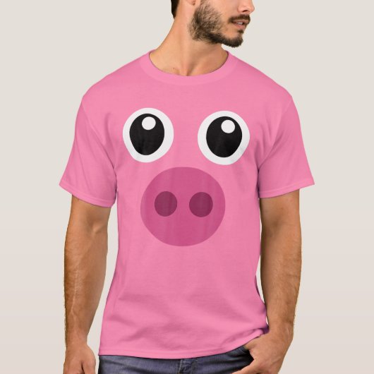 Funny Pig Face Swine Halloween Costume Gift T-shirt (Voorkant)