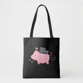 Funny Pig Fairy Cartoon - Schattige Flying Pig Mag Tote Bag