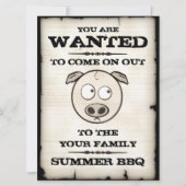 Funny Pig Family BBQ Uitnodigingen (Voorkant)