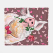 Funny Pig Fleece Deken (Voorkant (Horizontaal))