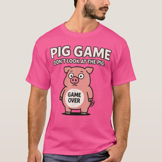 Funny Pig Game vintage T-shirt (Voorkant)