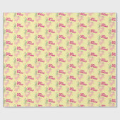 Funny Pig Happy Birthday! Giant Layer Cake Cartoon Cadeaupapier (Vlak)