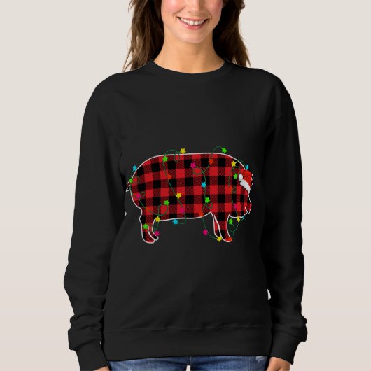 Funny Pig Kerstboom Red Pset Xmas Animals Lo Trui (Voorkant)