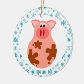 Funny Pig Kerstornament Gift Keramisch Ornament (Links)