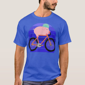 Funny Pig Lover Riding Bike Novelty Animal Birthda T-shirt