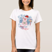 Funny Pig Lovers Kerstmis Noordpool T-shirt (Voorkant)