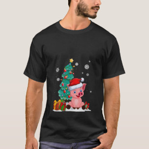 Funny Pig Lovers Schattige Pig Santa muts Lelijke  T-shirt