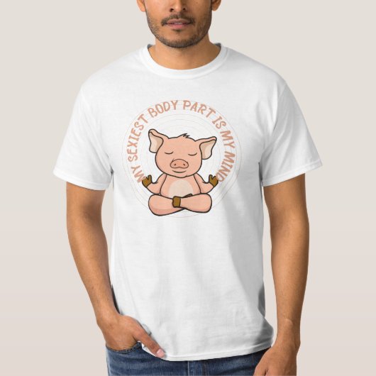 Funny Pig Meditation Practice Gift T-shirt (Voorkant)