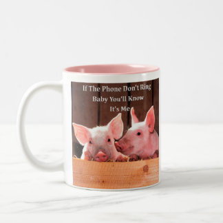 Funny Pig Memes met grappige gezegden en citaten Tweekleurige Koffiemok