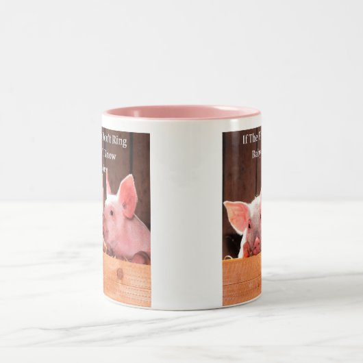 Funny Pig Memes met grappige gezegden en citaten Tweekleurige Koffiemok (Center)