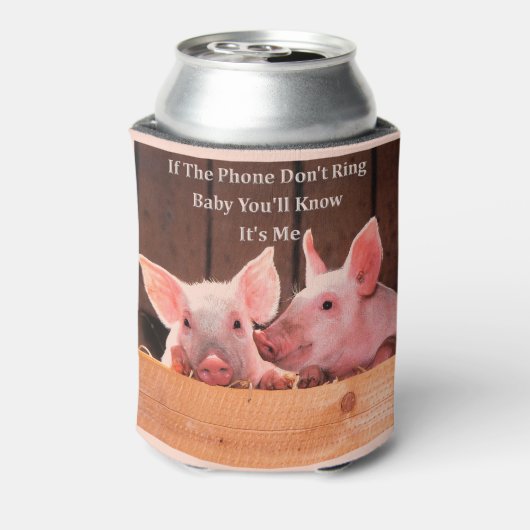 Funny Pig Memes met grappige varken gezegden en qu Blikjeskoeler (Blikje Achterkant)