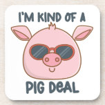 Funny Pig Pun Bier Onderzetter<br><div class="desc">Kut en cool varken met een grappige varkensspuit.</div>
