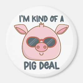 Funny Pig Pun Magneet