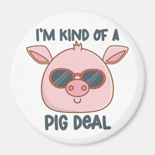 Funny Pig Pun Magneet