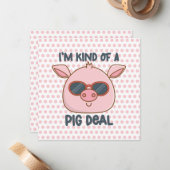 Funny Pig Pun Notitiekaartje (Voorkant / Achterkant in situ)