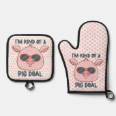 Funny Pig Pun Ovenwant & Pannenlap Set (Voorkant)