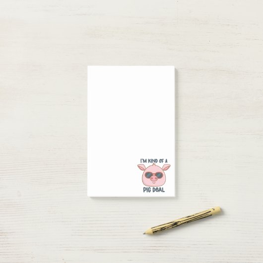 Funny Pig Pun Post-it Notes (Op bureau)