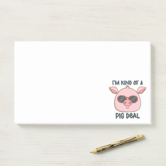 Funny Pig Pun Post-it Notes (Op bureau)