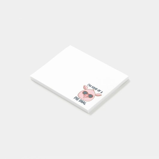 Funny Pig Pun Post-it Notes (Schuin)