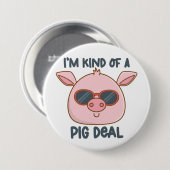 Funny Pig Pun Ronde Button 7,6 Cm (Voorkant /achterkant)