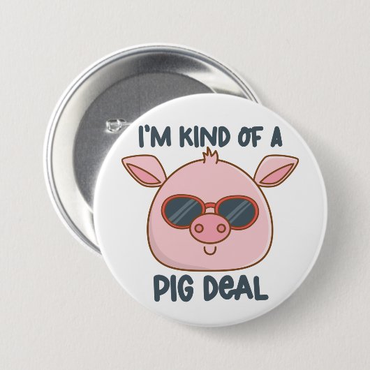Funny Pig Pun Ronde Button 7,6 Cm (Voorkant /achterkant)